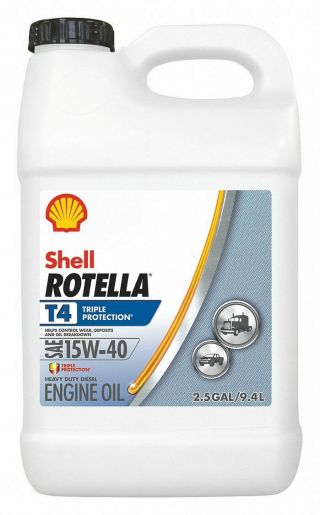 Rotella Conventional Engine Oil,  2.  5 Gal.  Bottle,  Sae Grade: 15w - 40,  Amber 2.  5