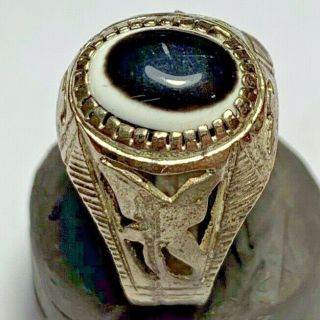 Ancient Roman Silver Ring With Very Rare Stone 3.  1gr 27mm (inner 19.  8mm)
