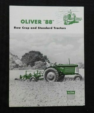 1952 " The Oliver Standard & Row - Crop 88 Tractor " Sales Brochure Shape