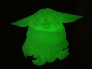 Glow In The Dark Baby Yoda 3d Printed Figure From The Mandalorian.