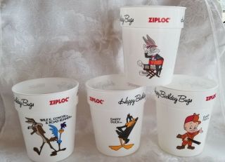 Cartoon Cups Bugs Bunny Road Runner Coyote Daffy Elmer Fudd Looney Tunes Vintage