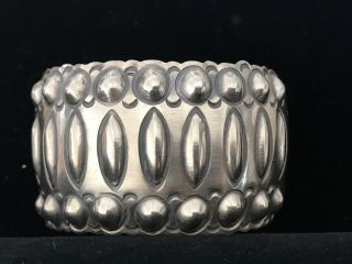 Vintage Sterling Silver Cuff Bracelet By Carson Blackgoat Navajo (42.  3g)