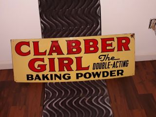 - Clabber Girl Baking Powder Painted Metal Double - Sided Sign