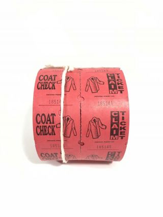 Coat Check Claim Ticket Vintage ? Partially Roll Of 1000 Indiana Ticket Co