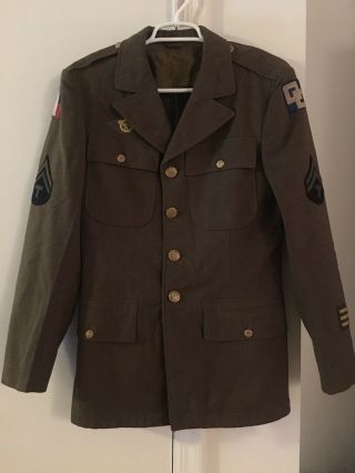 Ww2 Us Army Em Wool Jacket Double Patched Size 38