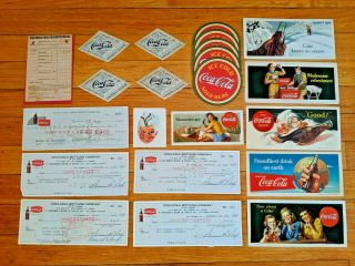 Vintage Coke Advertising/memorabilia Ads Coasters Check Decal Label