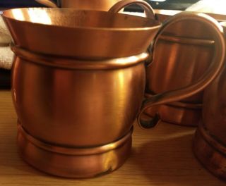 6 Gregorian Copper Mug Moscow Mule With Handle Solid Copper Usa 6 Oz 3 1/2 In