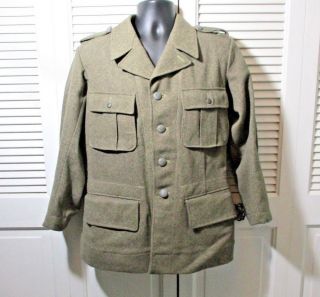 Vtg.  1940 Ww Ii Swedish Military Wool Fitted Uniform Jacket Men 