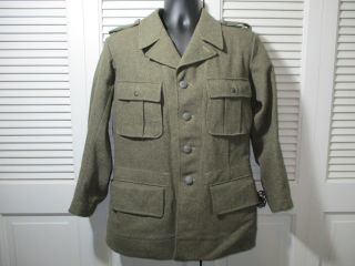Vtg.  1940 WW II Swedish Military Wool Fitted Uniform Jacket Men ' s S 2