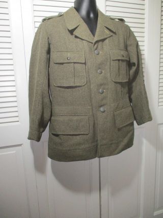 Vtg.  1940 WW II Swedish Military Wool Fitted Uniform Jacket Men ' s S 3