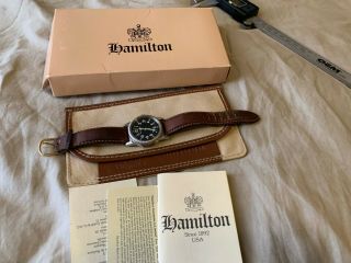 Vintage Hamilton Wwii Military Style Quartz Model 9715 Wristwatch 32mm