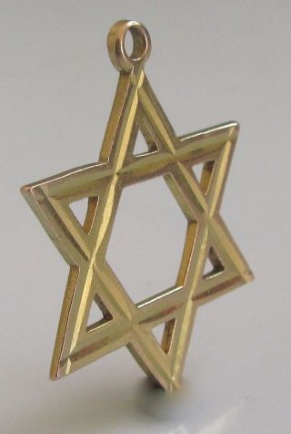 Vintage 9ct Yellow Gold Star Of David Open Charm/pendant