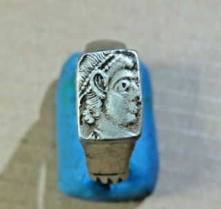 Ancient Silver Roman Ring Very Rare Constantinus Ll