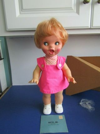 Vtg 1973 Mattel Saucy Doll Makes Funny Face With Moving Eyes & Mouth