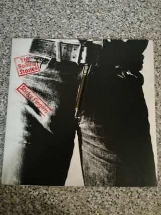The Rolling Stones 33rpm Lp Record.  Sticky Fingers.  1st Press.  1971 Andy Warhol.