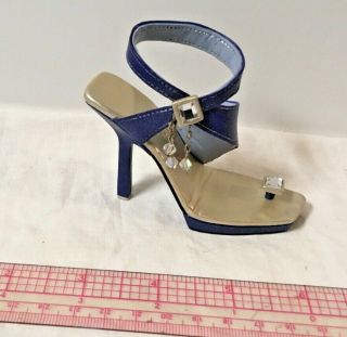 Just The Right Shoe Flirt Blue Sandal " Diamond " Accents W Box Raine Willets,  Tie