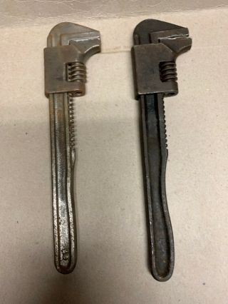 (2) Vintage 9 Inch Auto Adjustable Monkey Pipe Wrench