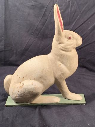 Antique Vintage Hubley (?) Cast Iron Bunny Rabbit Doorstop