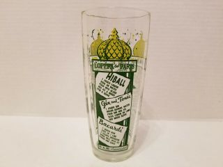Mid Century Vintage Paris Theme Glass Barware Cocktail Mixing Shaker w.  Recipes 2