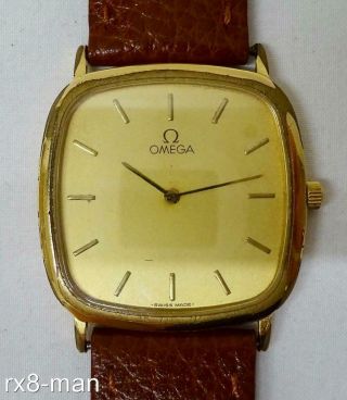 Vintage Omega Deville Quartz Cal.  1378 Gold Plated Mens Gents Dress Wristwatch