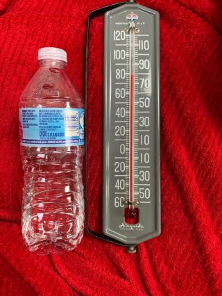 Vintage Metal 1950s Advertising Thermometer Standard Home Heating Oil Awesome