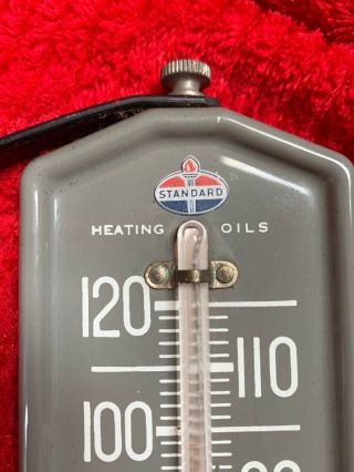 Vintage Metal 1950s Advertising Thermometer Standard Home Heating Oil Awesome 2