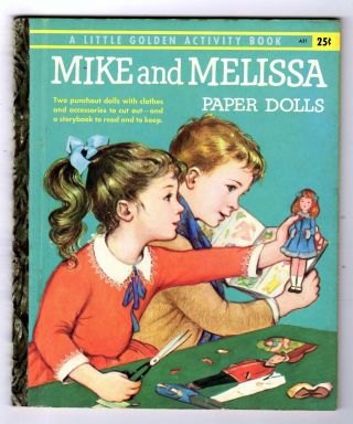 Mike And Melissa Paper Dolls Vintage Little Golden Activity Book A31