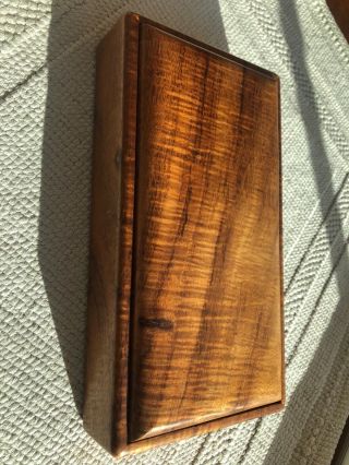 Vintage Hawaiian Koa Wood Jewelry Box Made In Hawaii 10x5x2 With Pen