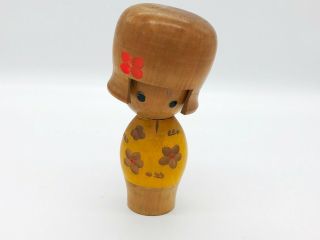 5.  5 Inch (14 Cm) Japanese Vintage Sosaku Wooden Kokeshi Doll