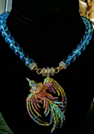 Vintage Rare Retired Kirks Folly Phoenix Magnetic Pendant & Necklace Set