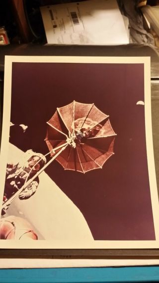 1972 Nasa Apollo 17 View Of Earth Above Rover Antenna " Kodak Paper " 8x10 Photo