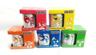 2012 M&m Collectible Coffee Mug Set Of 5 Ceramic Mugs