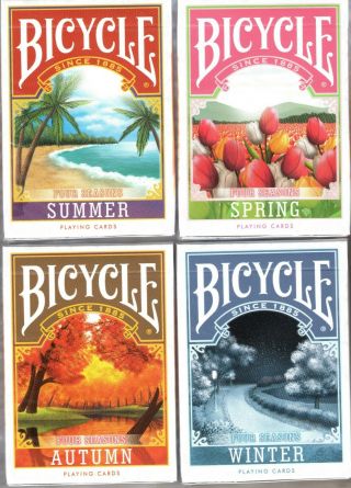 Four Seasons Playing Cards - Uspcc - 4 Deck Set - Limited Edition