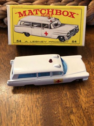 Vintage Matchbox Lesney No.  54 S&s Cadillac Ambulance 1965