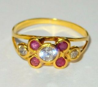 fantastic diamond and ruby set italian 18ct gold ring circa 1950s 3