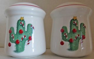 Treasure Craft Christmas Cactus Salt & Pepper Shakers