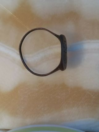 Ancient Viking old copper ring with an ornament rarity 8 - 12 century. 2