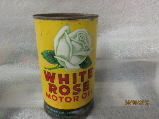 Early White Rose Motor Oil Imperial Quart Metal Can
