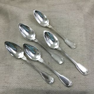Christofle Cutlery Spoons Antique French Silver Plate Armorial Family Crest