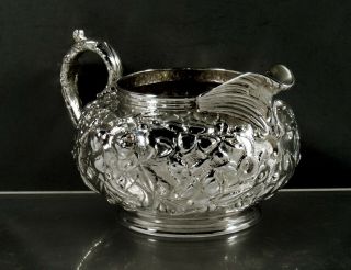 Samuel Kirk Sterling Pitcher C1905 Hand Decorated