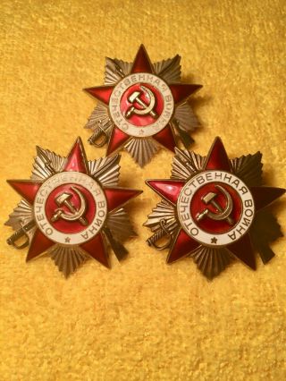 Russian Soviet Ussr Red Star Order Of Great Patriotic War Medal Badge Wwii Ww2
