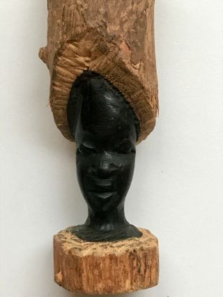 Vintage Makonde Mpinga Ebony Wood Art Carving Tanzania Africa - Woman