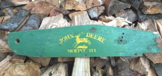 Depression Era John Deere Wood Sickle Mower Board W/ Logo 32 " X 7 " Wall Sign