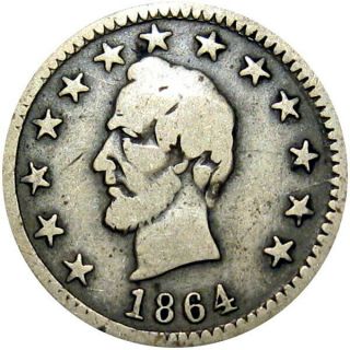 1864 Abraham Lincoln Political Campaign Patriotic Civil War Token German Silver
