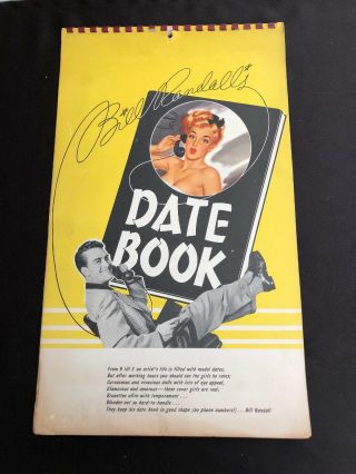 Authentic 1952 Pin Up Calender Bill Randall’s Date Book Hose Mccann Telephone Co