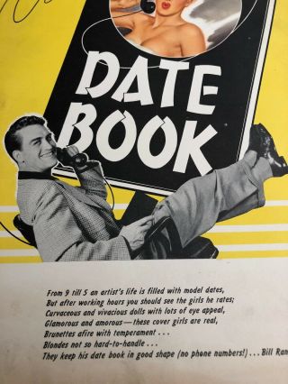 Authentic 1952 Pin Up Calender Bill Randall’s Date Book Hose McCann Telephone Co 3