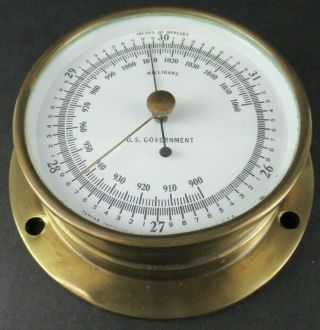 Vintage United States Naval Ship Barometer Taylor Instruments Brass