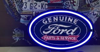 Ford Parts & Service Neon Signn Ford Car Truck Sales Dealer Shop