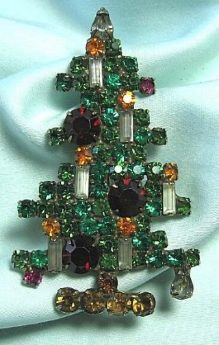 Weiss 6 Candle Christmas Tree Pin 2 3/4”