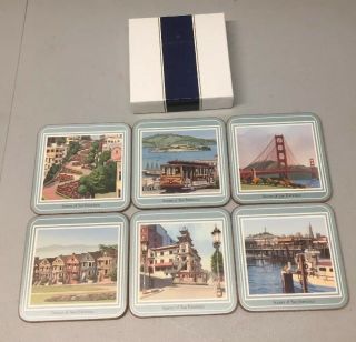 Pimpernel Set Of 6 Traditional Coasters San Francisco Series 4 " X 4 "